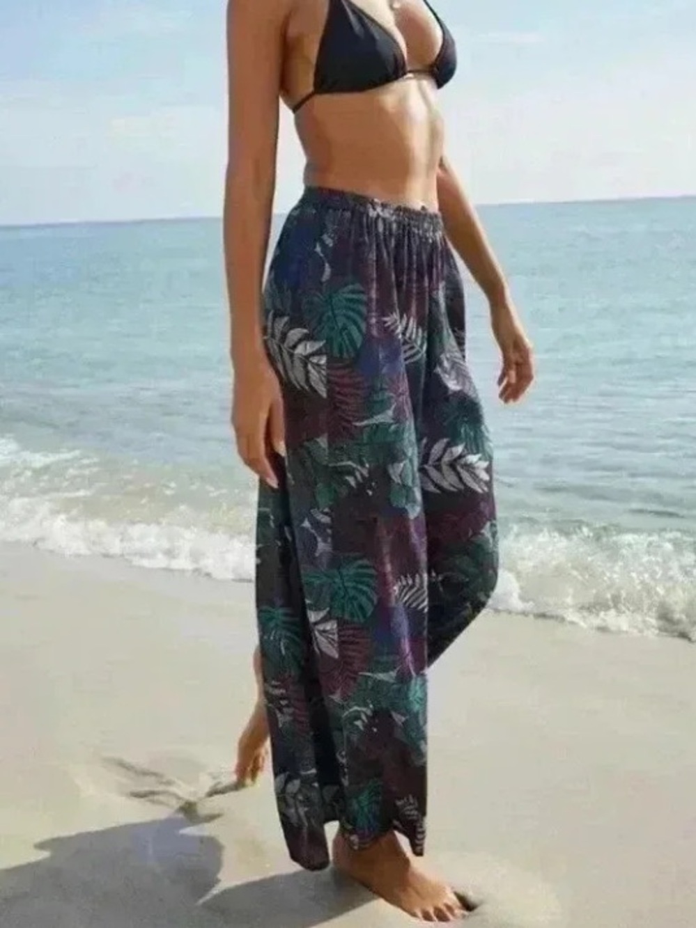 Tropical Print Beach Pants